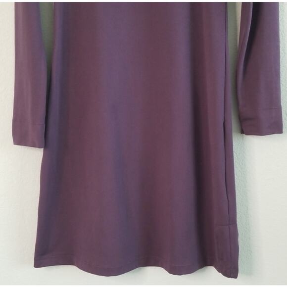 Title Nine Stretch Getaway Mock Neck Dress Medium Purple Travel Leisure Casual - Picture 4 of 11